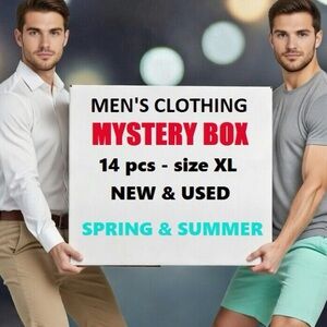 Men's Clothing Mystery Box 14 pcs XL New & Used J Crew Lucky Brand Nautica